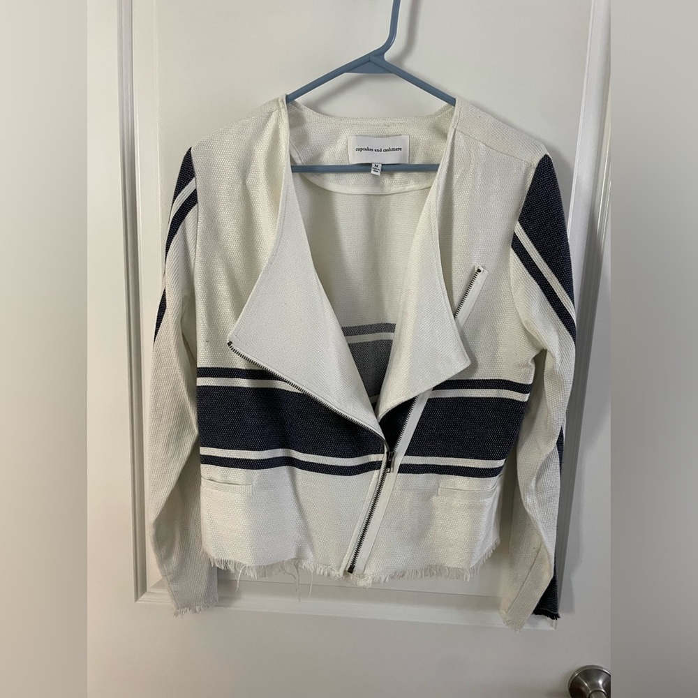 Cupcakes and cashmere blazer- White and blue